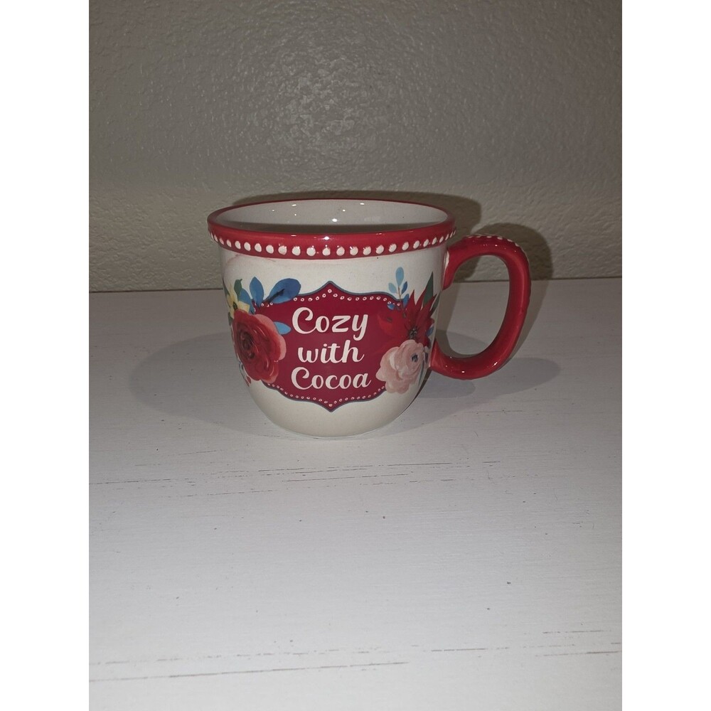 The Pioneer Woman Stoneware Cozy with Cocoa Holiday Mug Cup  16 oz. NEW